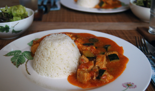 Putengeschnetzeltes mit Reis