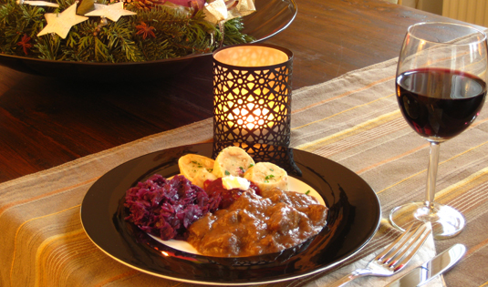 Rindfleischragout mit Rotwein