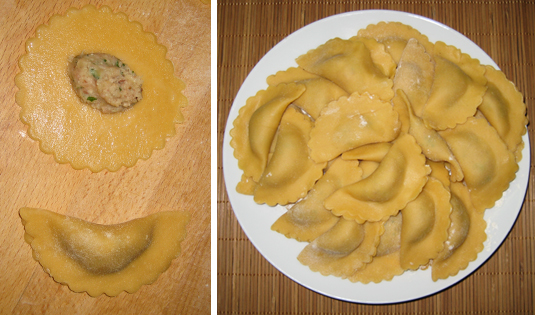 Teigtaschen mit Schinken