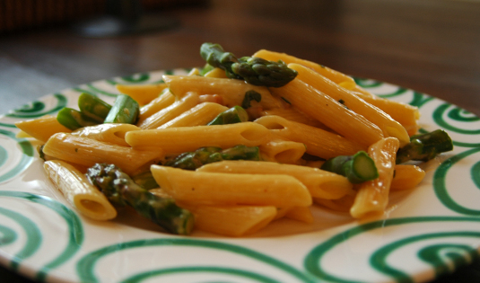 Carbonara mit Grünem Spargel