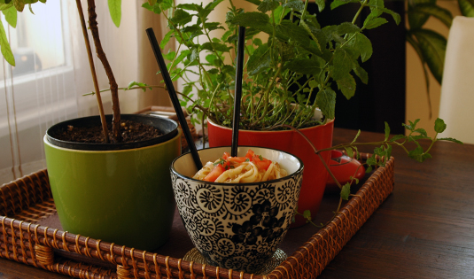 Hackfleisch-Curry mit Reisnudeln